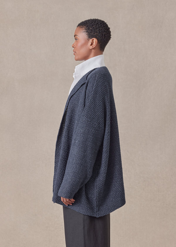 Eskandar Cotton Linen Mix Jacket Coat - Mid Plus