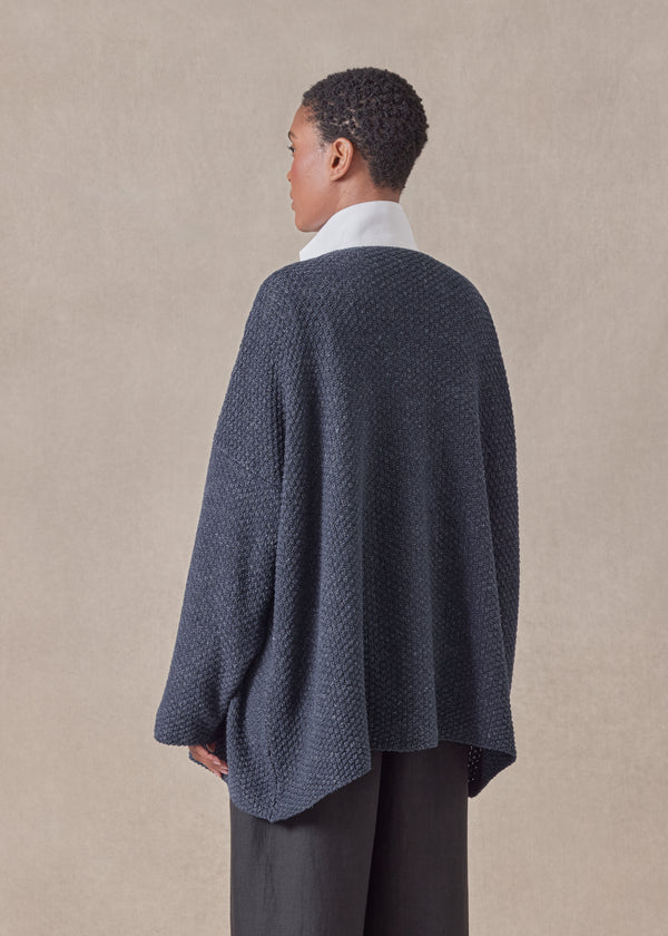 Eskandar Cotton Linen Mix Jacket Coat - Mid Plus