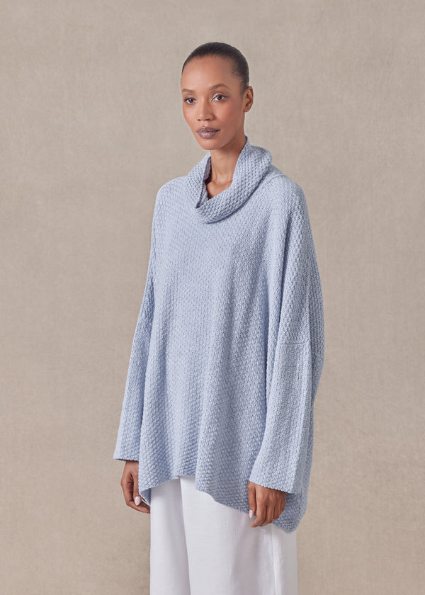 Eskandar Cotton Linen Mix Monks Top - Mid Plus