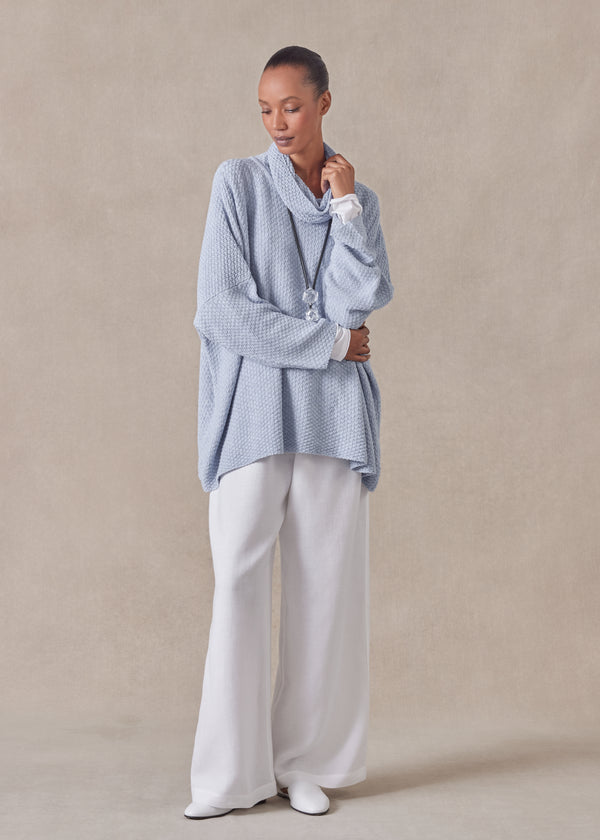 eskandar cotton linen mix monks top - mid plus