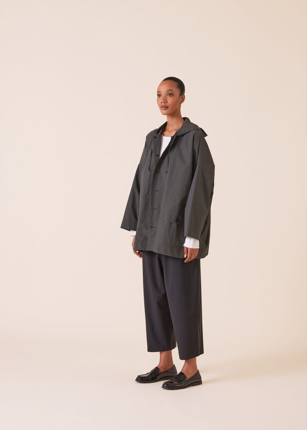 Eskandar Cotton Mix Hooded Coat - Long