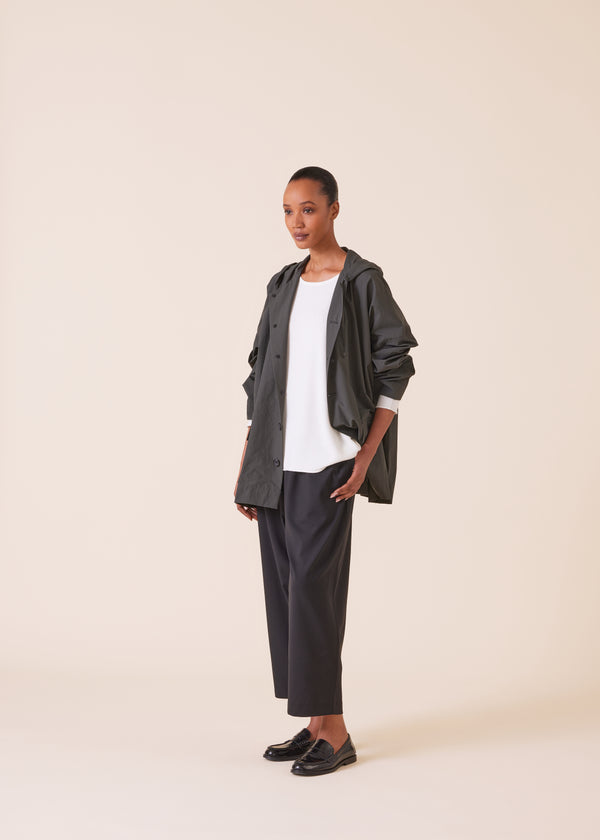 Eskandar Cotton Mix Hooded Coat - Long