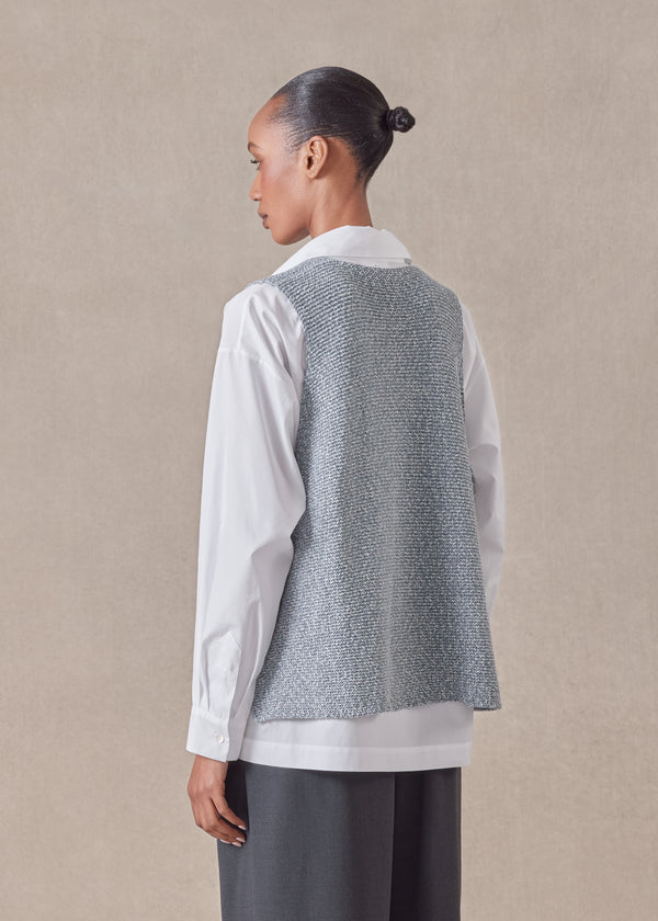 Eskandar Cotton Open Waistcoat - Mid