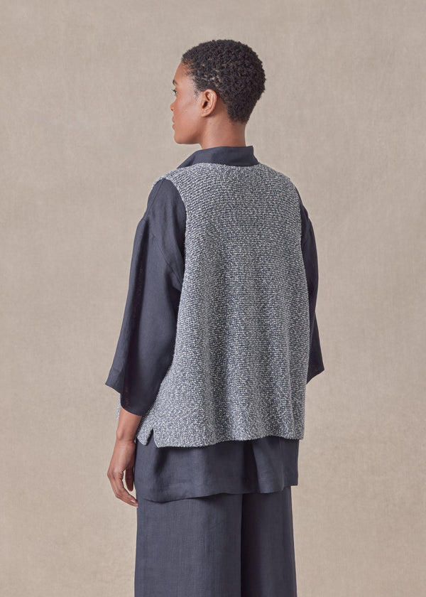 Eskandar Cotton Open Waistcoat - Mid