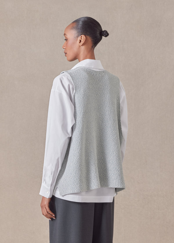 Eskandar Cotton Open Waistcoat - Mid