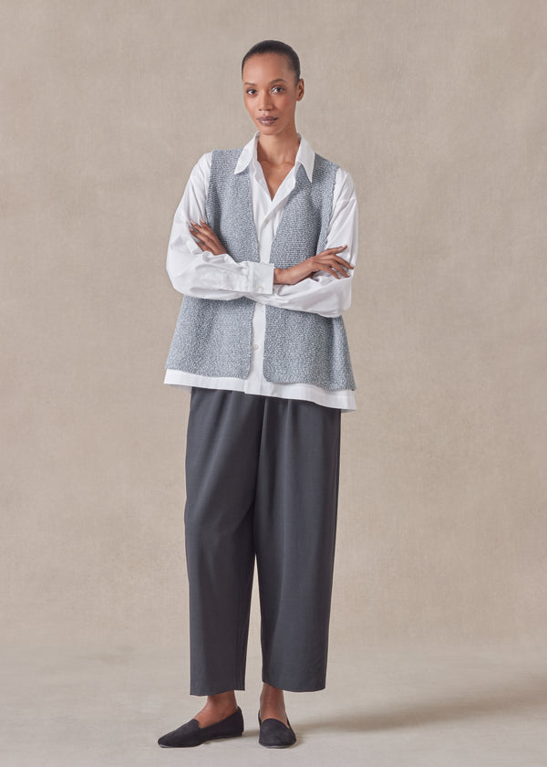 eskandar cotton open waistcoat - mid