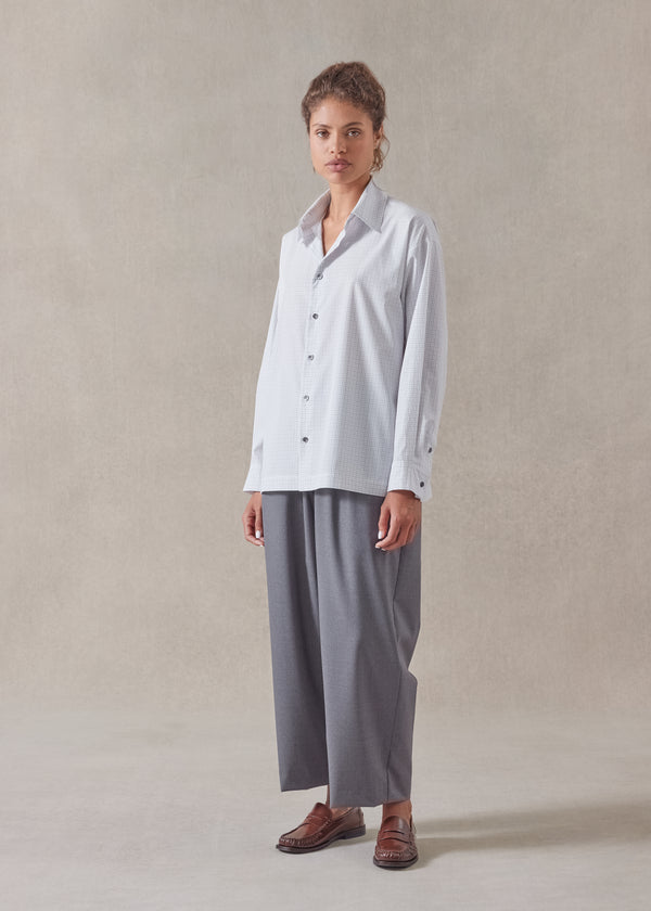 eskandar cotton slim shirt with collar - regular