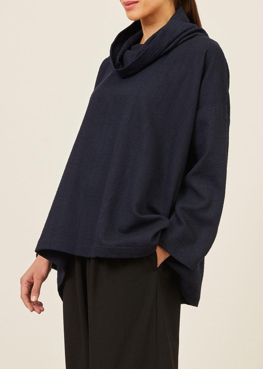 Eskandar Cotton Wide A-line Monks Top - Long