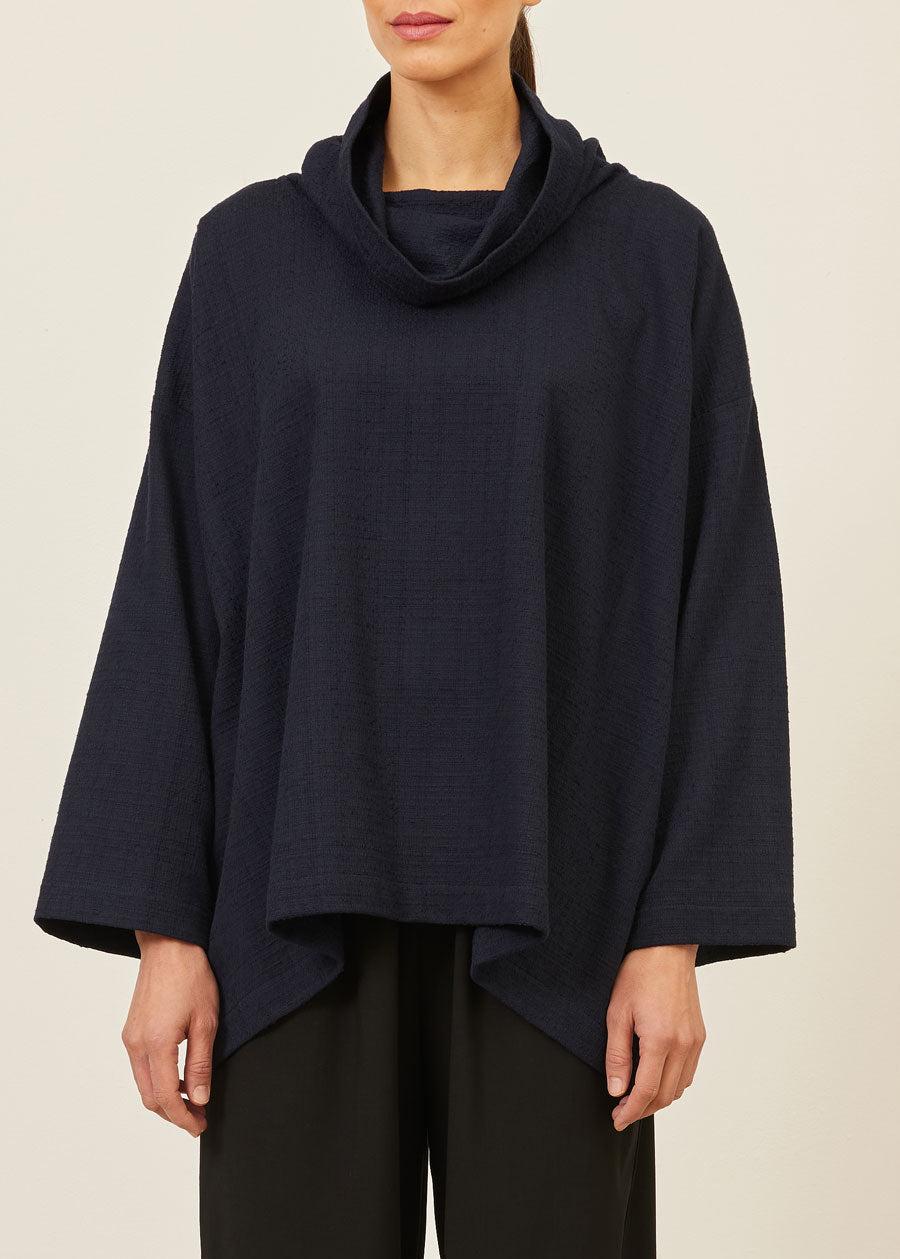 Eskandar Cotton Wide A-line Monks Top - Long