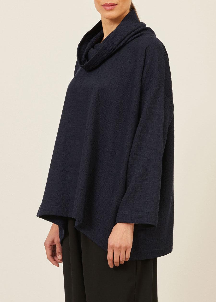 eskandar cotton wide a-line monks top - long