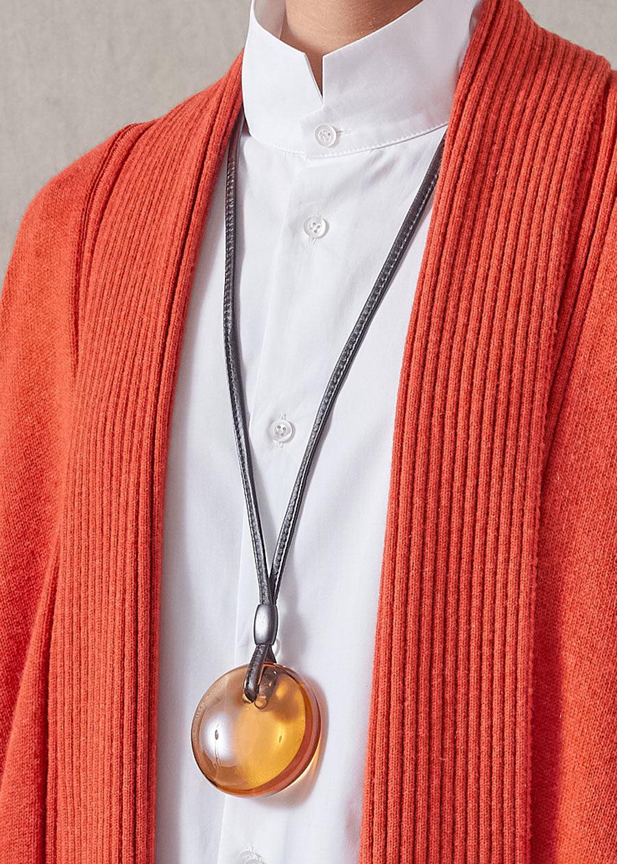 Eskandar Hand Shaped Coloured Disc Pendant