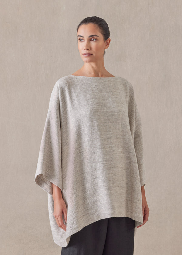 Eskandar Linen 3/4 Sleeve Scoop Neck - Long