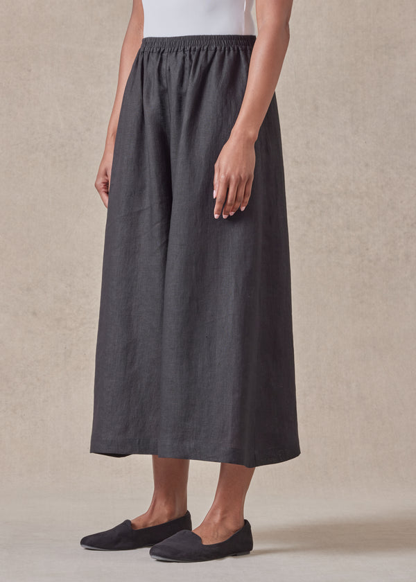 Eskandar Linen Flared Culotte