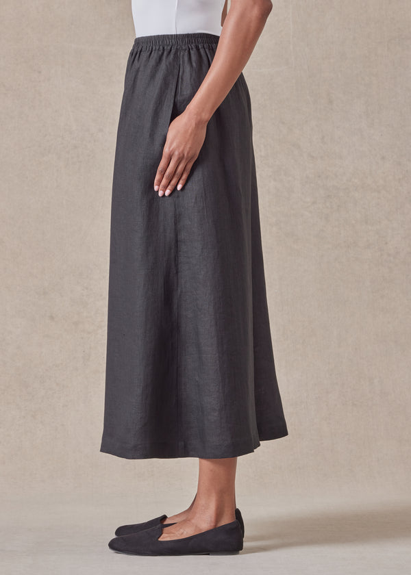 Eskandar Linen Flared Culotte
