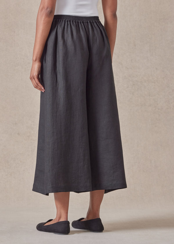 Eskandar Linen Flared Culotte