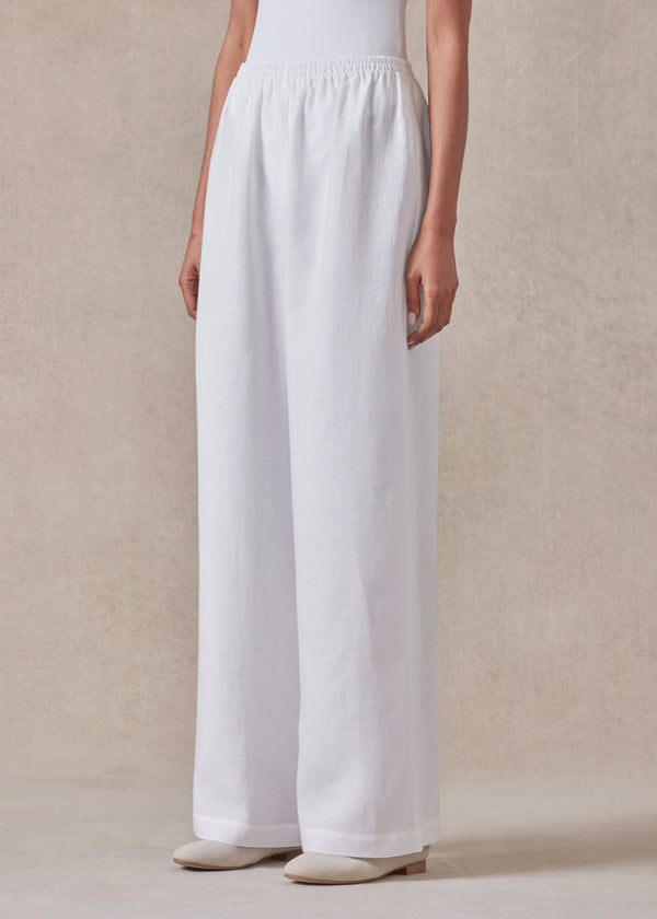 eskandar linen flared trouser