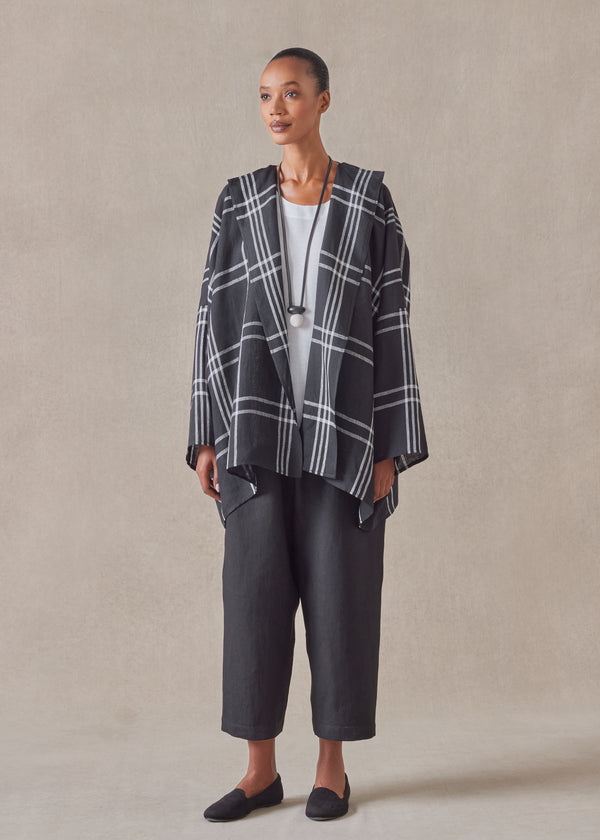 eskandar linen jacket coat - long