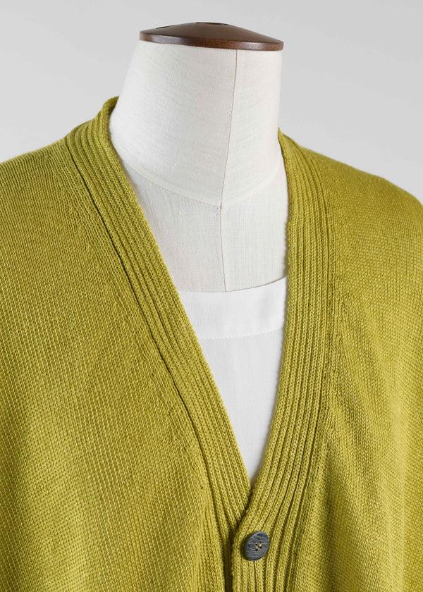 Eskandar Linen Knitted V Neck Cardigan - Mid