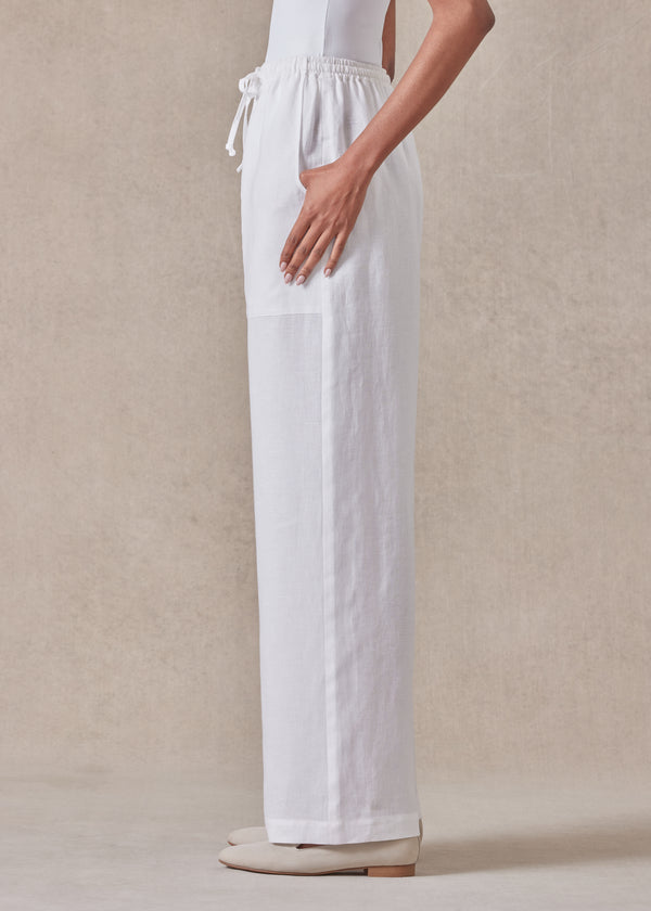Eskandar Linen Patchpocket Drawstring Trouser