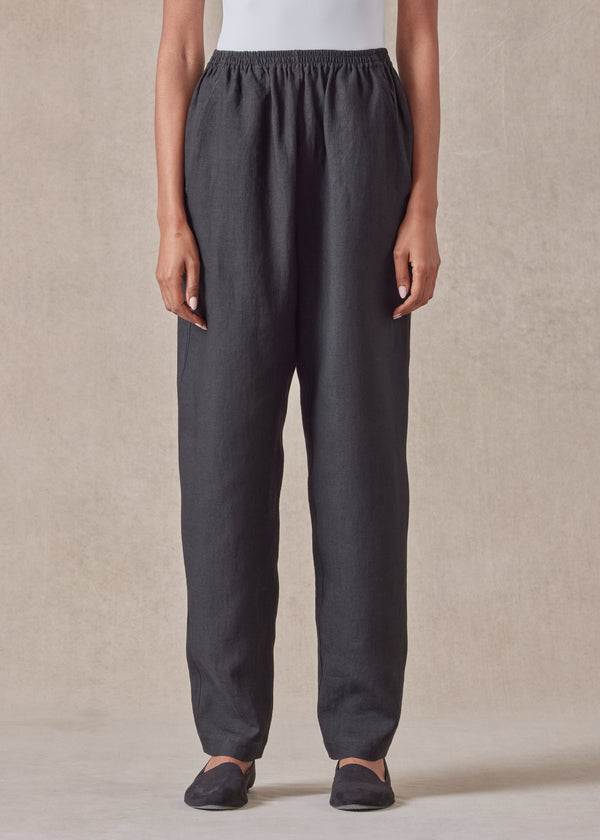 Eskandar Linen Side Insert Tapered Regular Trouser