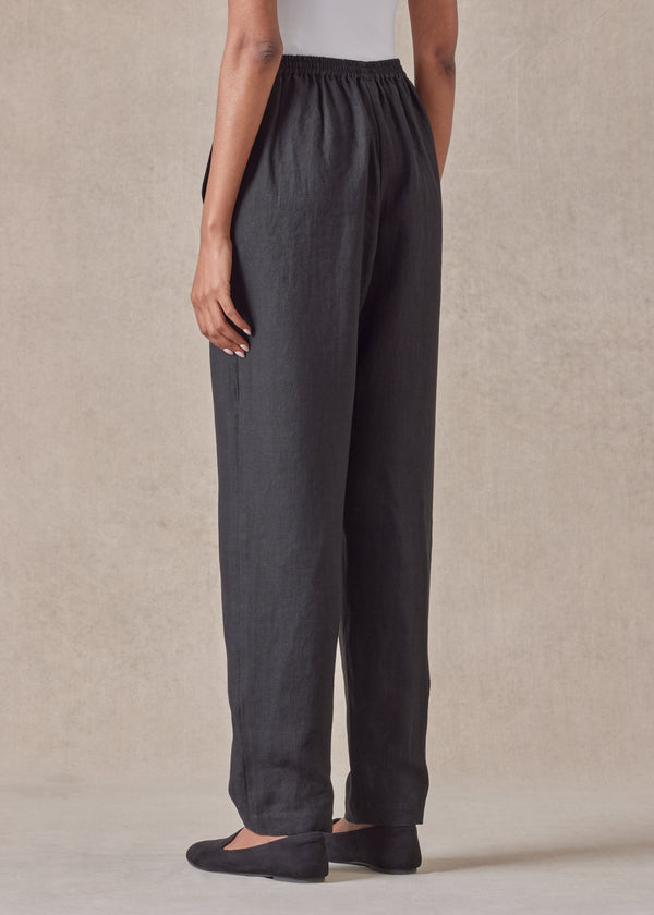 Eskandar Linen Side Insert Tapered Regular Trouser