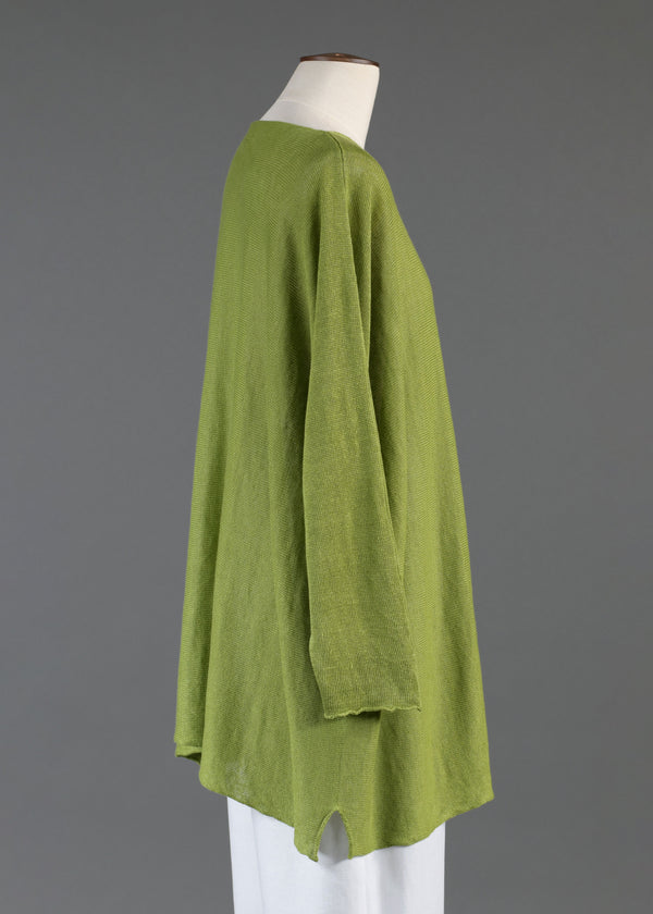 Eskandar Linen Side Ways Knitted Sweater - Long