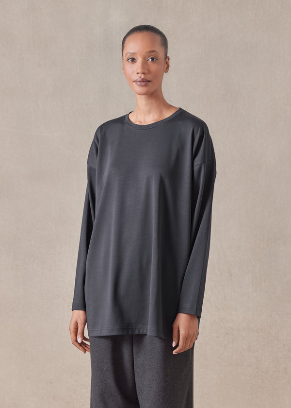 Eskandar Long Sleeve Smaller Round Neck - Long