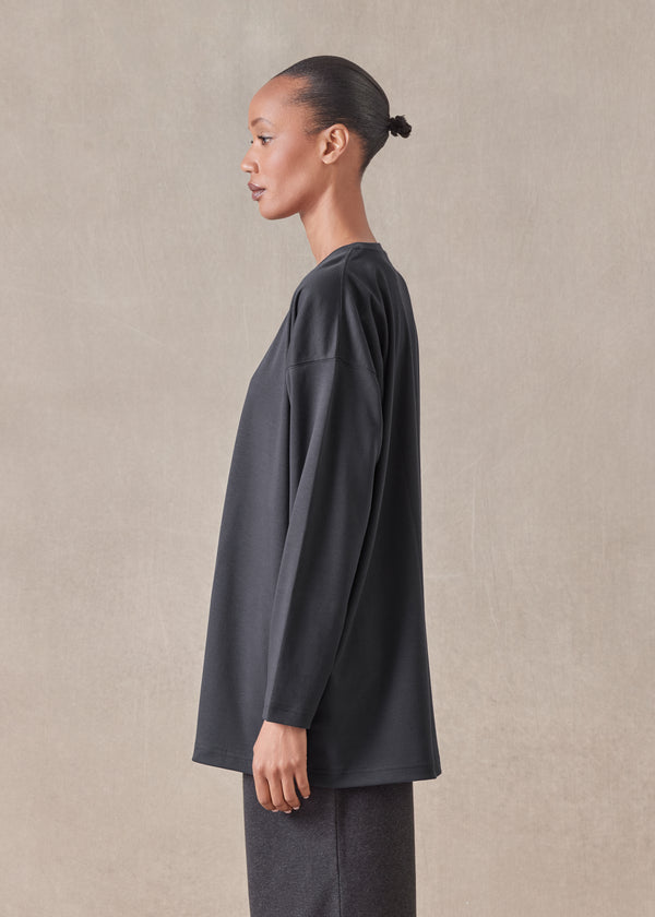 Eskandar Long Sleeve Smaller Round Neck - Long