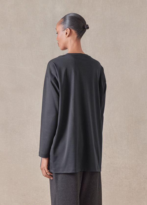 Eskandar Long Sleeve Smaller Round Neck - Long