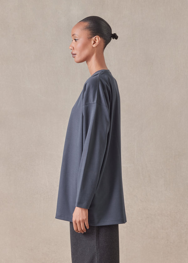 Eskandar Long Sleeve Smaller Round Neck - Long
