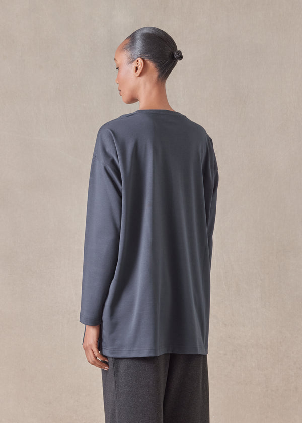 Eskandar Long Sleeve Smaller Round Neck - Long