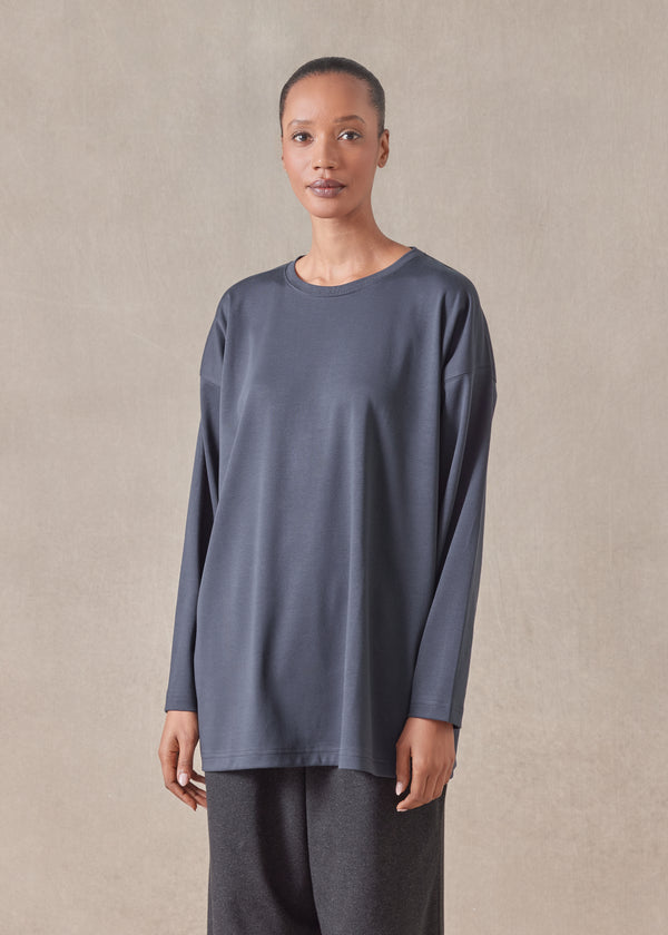 eskandar long sleeve smaller round neck - long