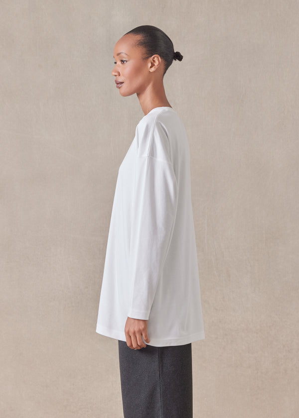 Eskandar Long Sleeve Smaller Round Neck - Long