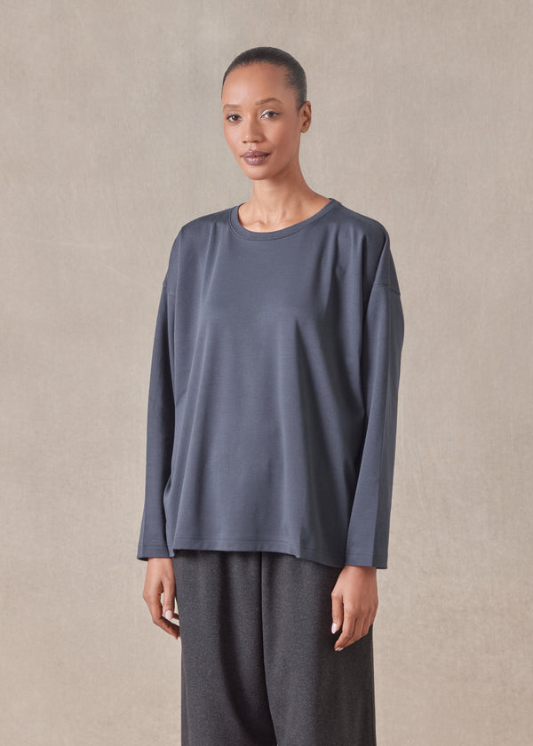 Eskandar Long Sleeve Smaller Round Neck - Mid