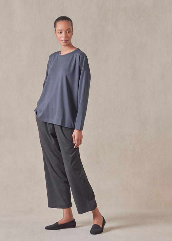 eskandar long sleeve smaller round neck - mid