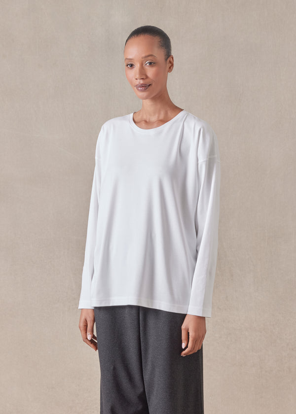 Eskandar Long Sleeve Smaller Round Neck - Mid