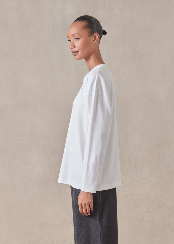 Eskandar Long Sleeve Smaller Round Neck - Mid
