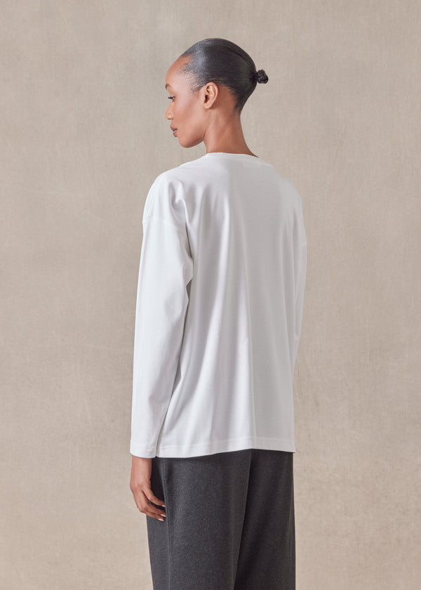 Eskandar Long Sleeve Smaller Round Neck - Mid
