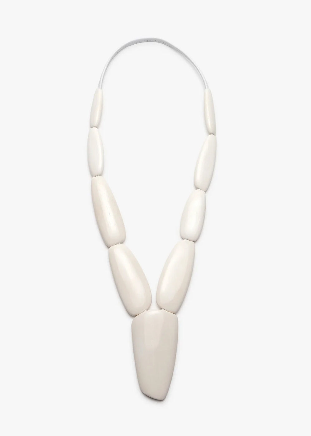eskandar mid length segmented white bone necklace