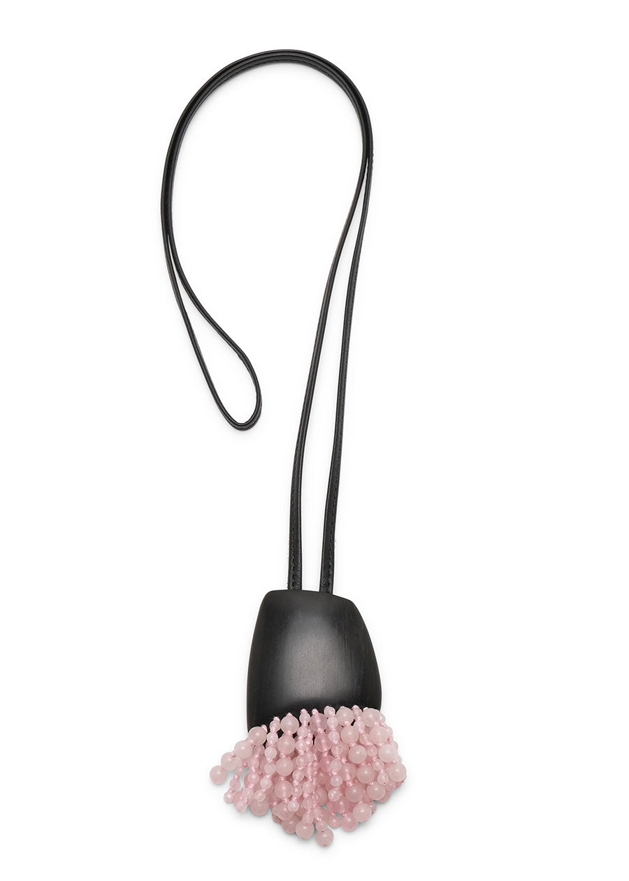 eskandar rose quartz stone stranded necklace