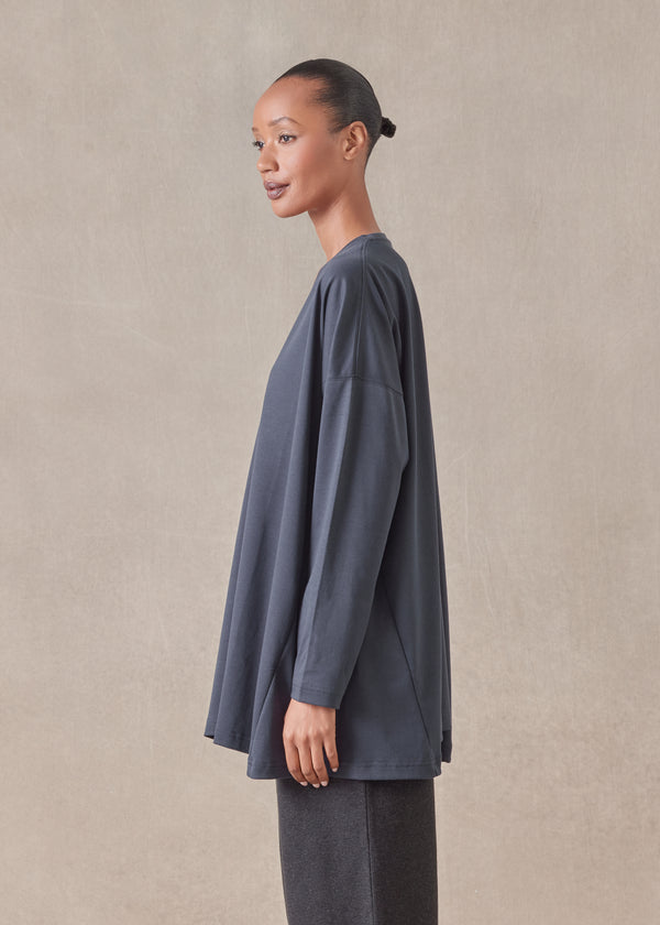 Eskandar Side Panelled V Neck T-shirt - Long
