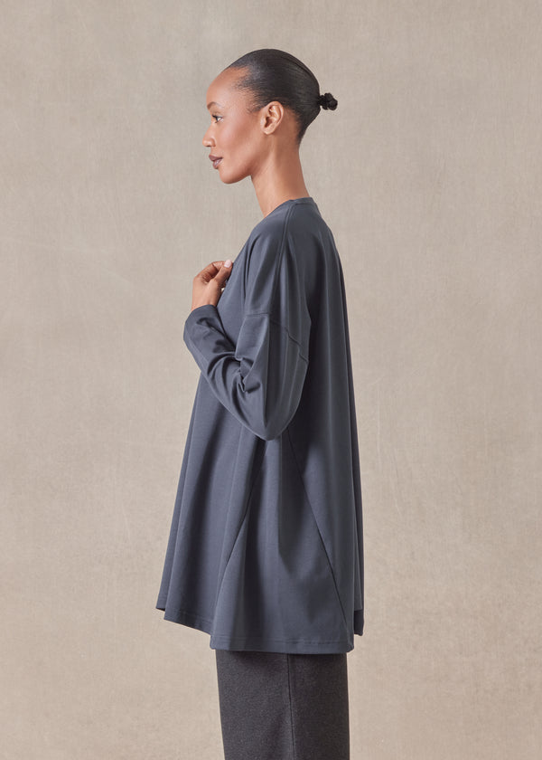 Eskandar Side Panelled V Neck T-shirt - Long