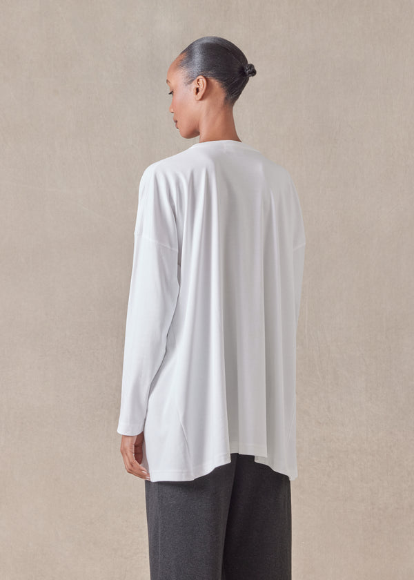 Eskandar Side Panelled V Neck T-shirt - Long