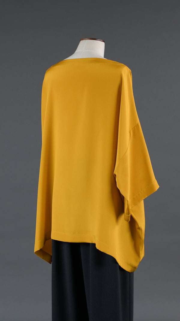Eskandar Silk 3/4 Sleeve Bateau Neck Tunic - Long