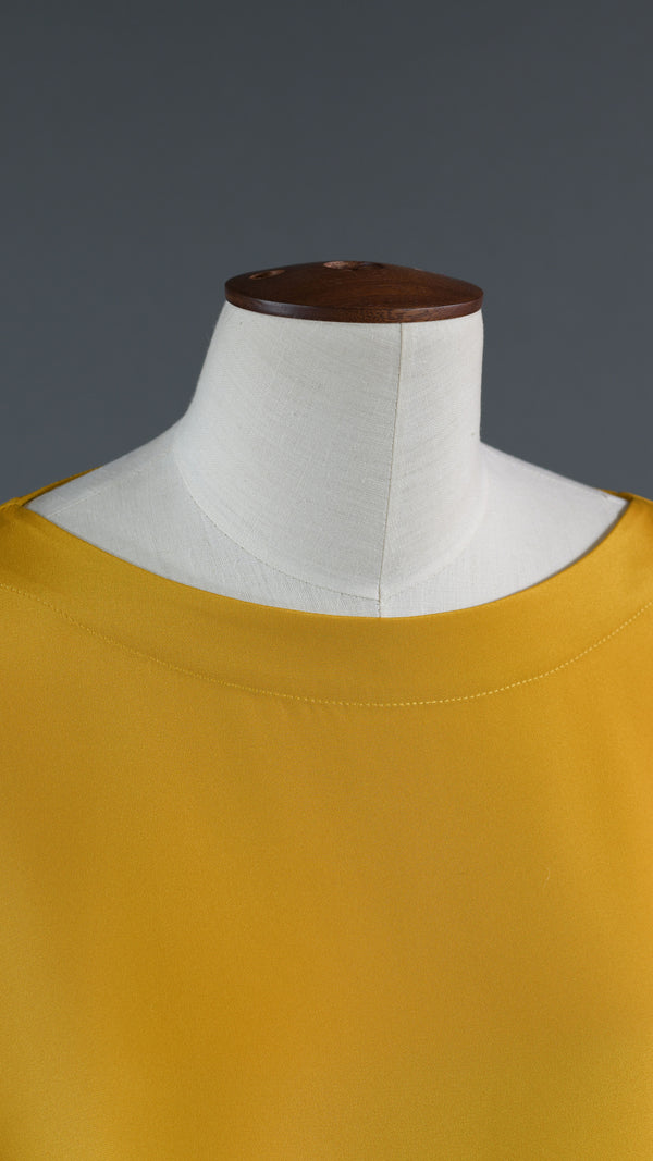 Eskandar Silk 3/4 Sleeve Bateau Neck Tunic - Long