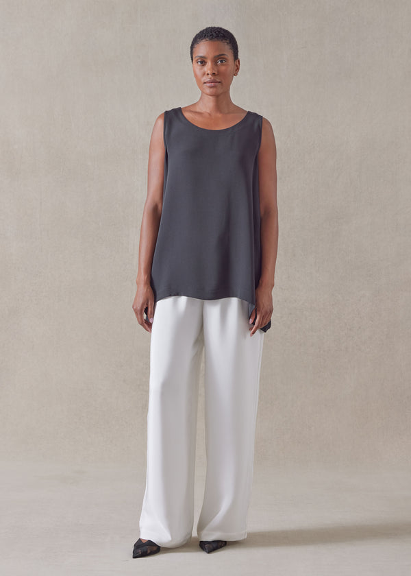 eskandar silk a-line shell - long