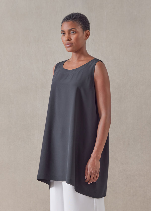 Eskandar Silk A-line Shell - Long Plus