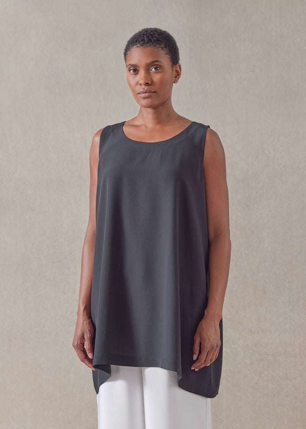 eskandar silk a-line shell - long plus