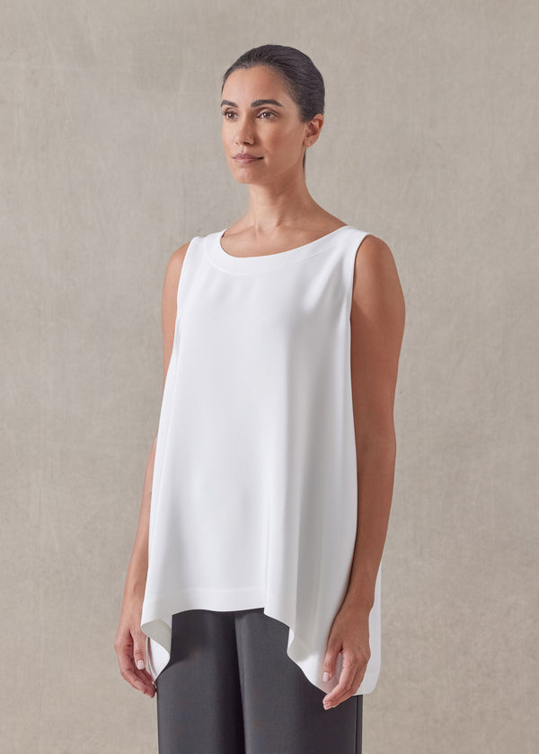 eskandar silk a-line shell - long