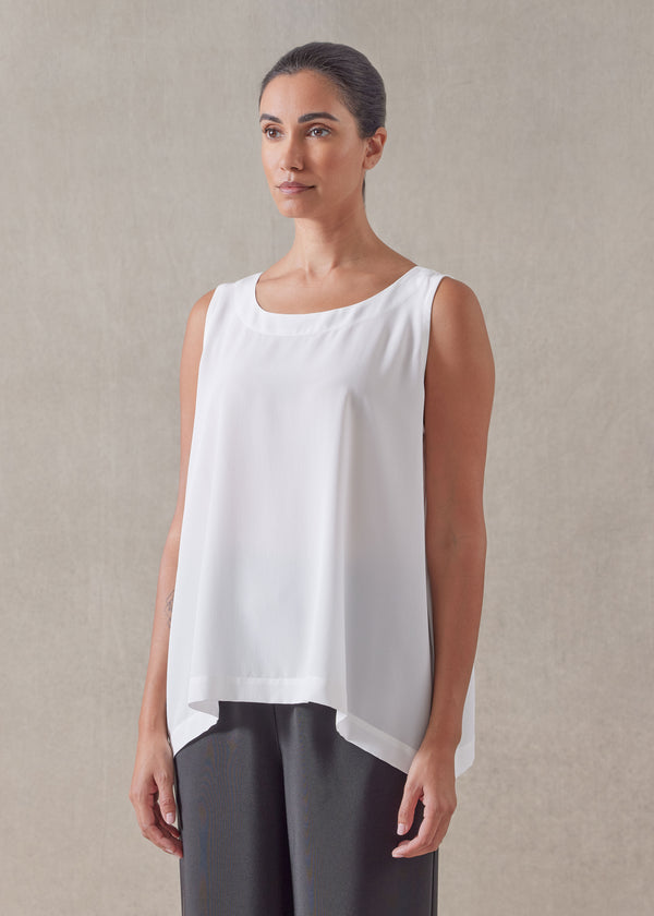 eskandar silk a-line shell - mid plus